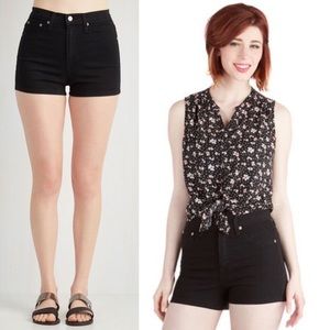 Black, high waisted JudyBlue shorts from ModCloth